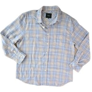Rails Wyatt Plaid Button Up Shirt Men's M Blue Cotton LS Preppy SoCal